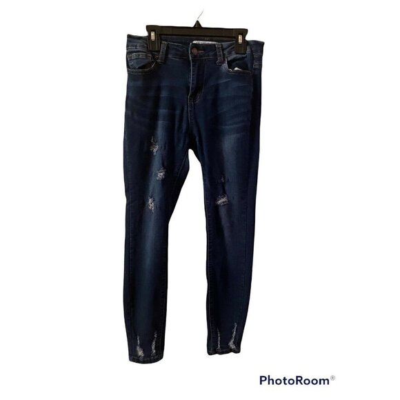 Encore Jeans Denim - Encore Destressed Jeans. Dark Wash Sz.  5